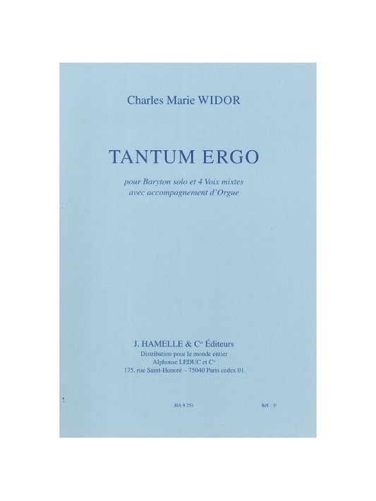 Tantum Ergo Baryton Solo-4 Voix Mixtes et Orgue
