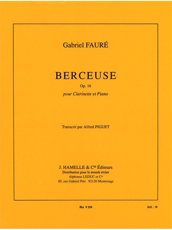 Berceuse Op.16 pour clarinette et piano