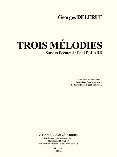 3 mélodies sur des poemes de Paul Eluard