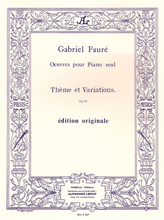 Thème et Variations Op. 73 pour piano seul