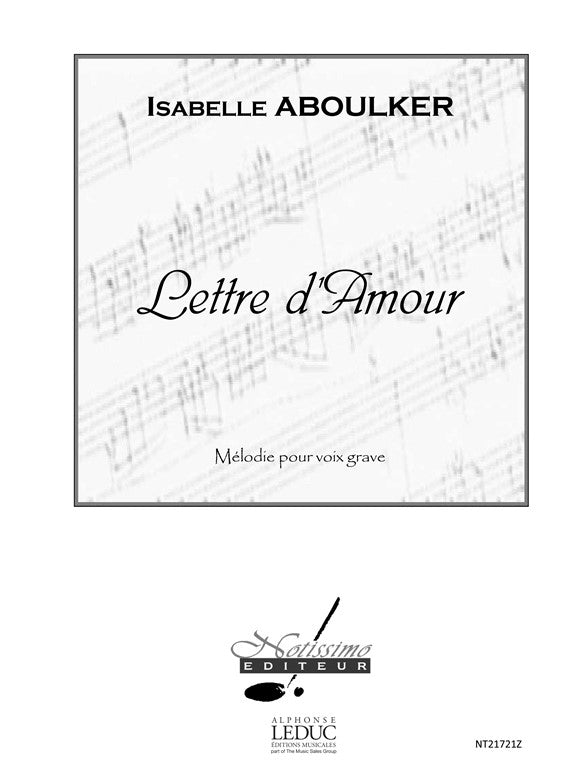 Aboulker Lettre Damour Low Voice & Piano