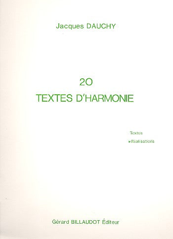 20 textes d'harmonie - realisations