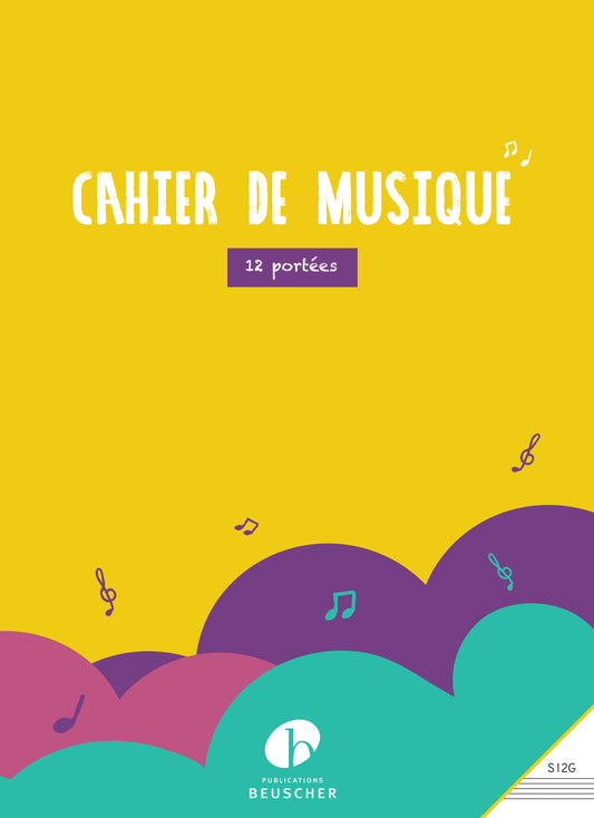 Cahier de musique 12 portées - grand format