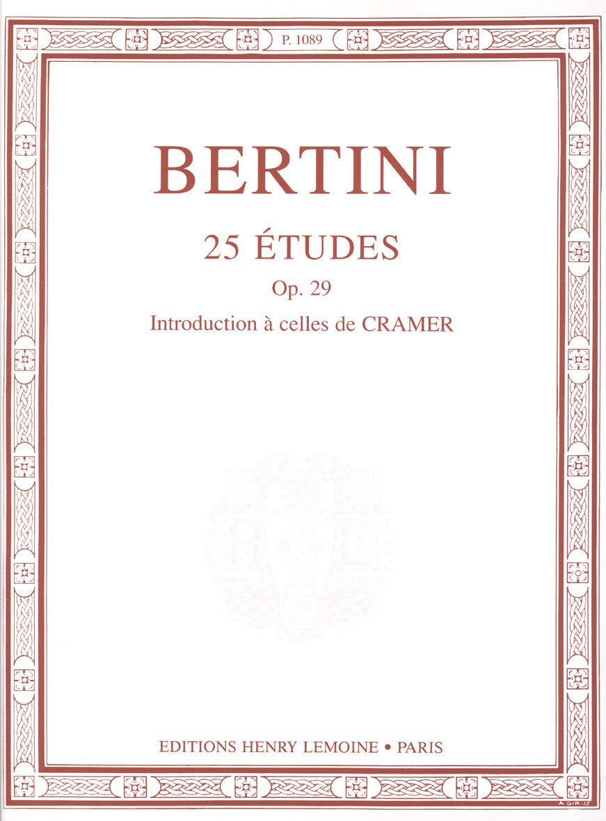 Etudes (25) Op.29 introduction à celles de Cramer