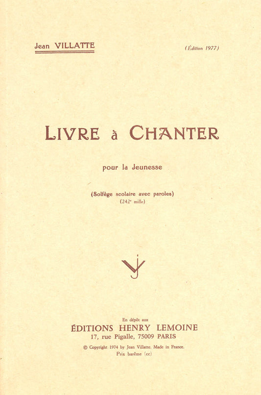Livre à chanter
