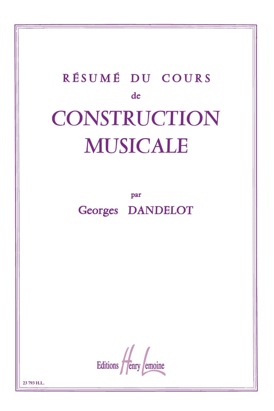 Résumé de cours de construction musicale